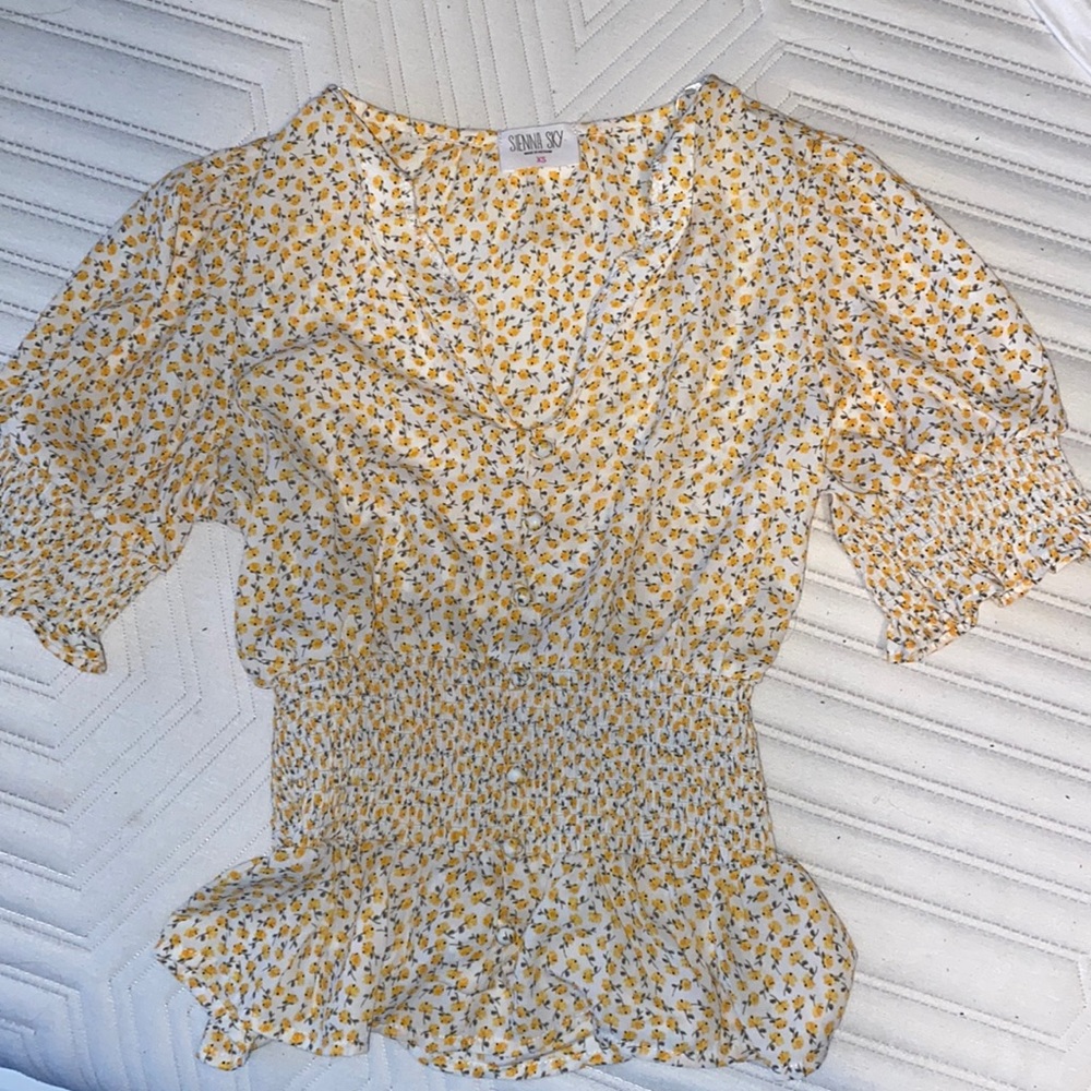 Yellow blouse top